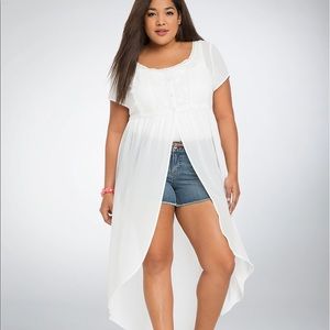 Torrid White High-Low Top